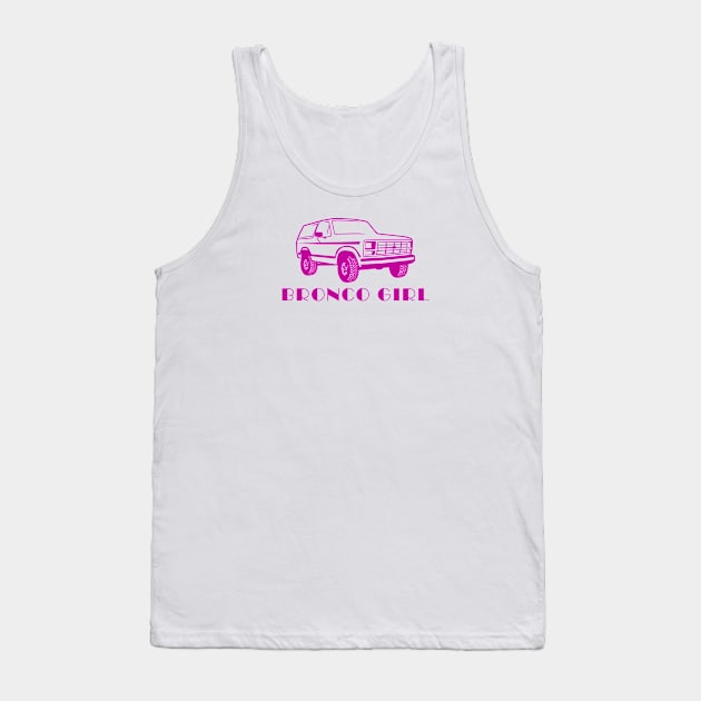 1980-1986 Bronco Girl Dark Pink Print Tank Top by The OBS Apparel